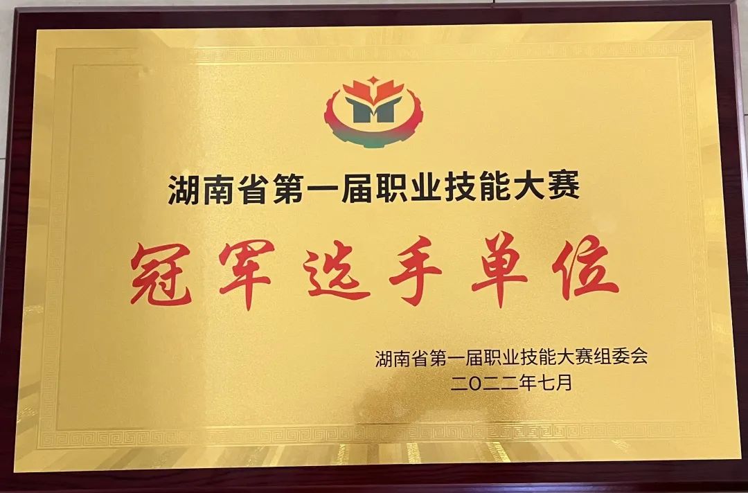 欧冠正规买球（中国）官方网站荣获湖南省第一届职业技能大赛冠军选手单位荣誉称号